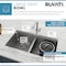 Ruvati 33" Wrkstn Ledge Tight Radius 50/50 Double Bowl Undermnt Kitchen Sink RVH8351 - alternate 5